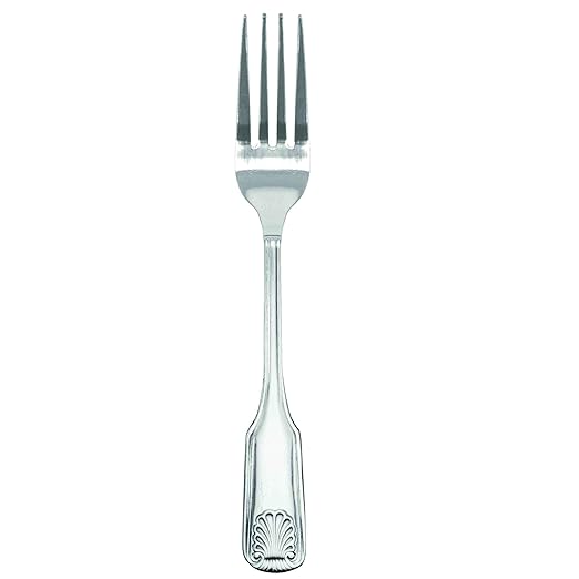 Thunder Group SLSS006 Dinner Fork, 7.68", 180 Stainless Steel, Mirror-Finish, Sea Shell, Pack of 12