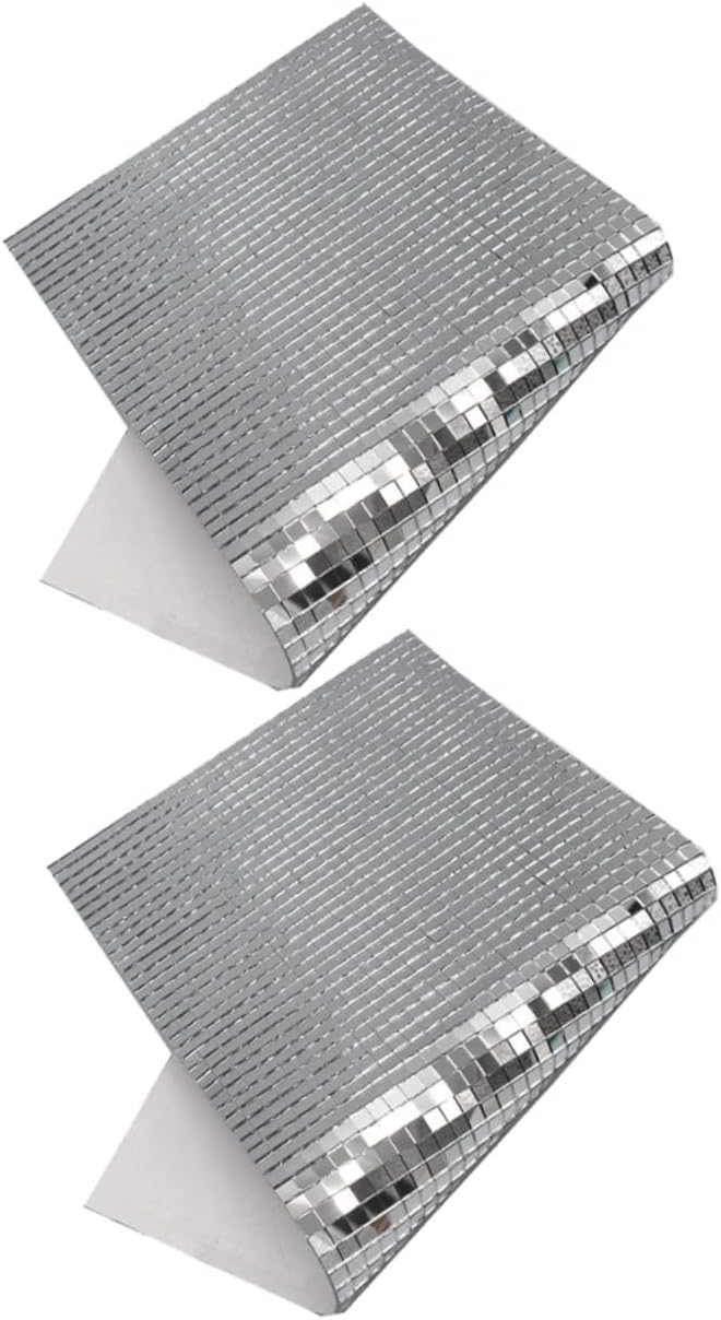 2 Rolls Self Adhesive Mirror Mosaic Decals of Decorative Craft Tiles for Projects Easy to Peel and Stick Durable for Walls Glass and Smooth Surfaces