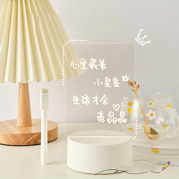 Note Board Creative LED Night Light USB Message Board Holiday Light with Pen Gift Girlfriend Decoration Night Lamp(Warm White)