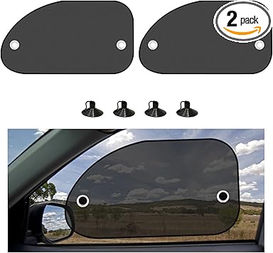 2 PCS Car Window Shade, 15"×26" Front Side Window Sunshade Protector with Suction Cups, Foldable Sunlight Shield Blocks Sun, Glare and UV Rays, Universal Car Accessories