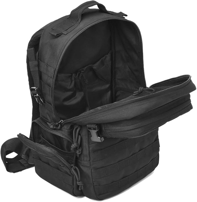 REEBOW GEAR Military Tactical Backpack Army Assault Pack Molle Bug Bag Backpacks Rucksack for Outdoor Sport Travel Hiking Camping Daypack Black