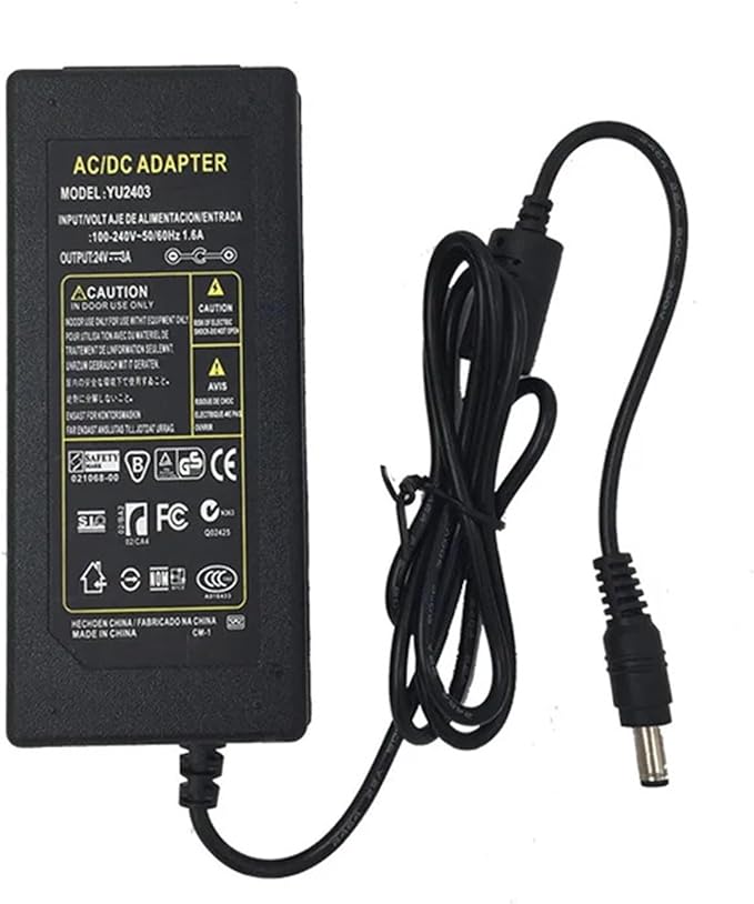 AC 100V - 240V to DC 24V 1A 2A 3A Lighting Transformer Power Adapter Converter Charger for LED Light Strip(24V 3A,US)
