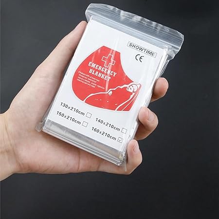 PILLOBOX Emergency Mylar Blanket,Portable Space Blanket Survival Kit for Outdoors, Hiking, Camping Survival Reflective Thermal First Aid Foil Blanket 52 x 82 inches 1 Pack
