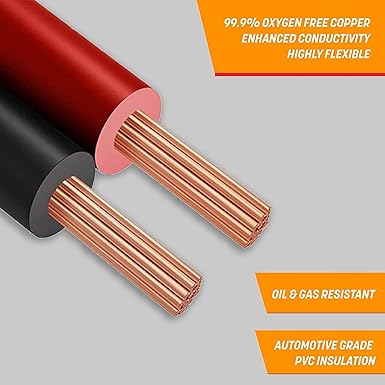 GS Power 14 Gauge Wire (14 AWG) - 100 Foot, Pure Copper, Stranded Electrical Wiring for Speaker, Automotive, Trailer, Stereo and Home Theater Applications - Red/Black