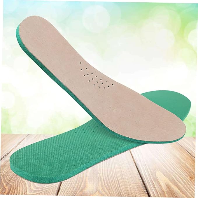 NOLITOY Leather Shoes Insoles Breathable Sports Insoles Odor Eaters Pigskin Absorption Insoles for High Arch Support
