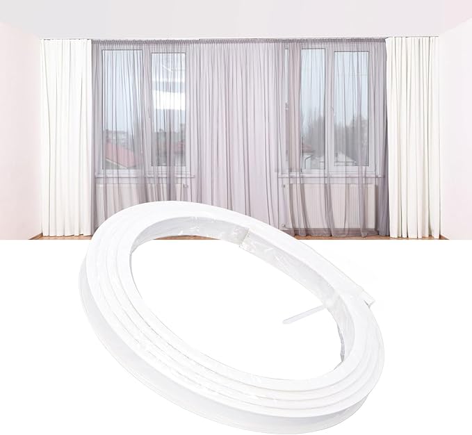 Curtain Track, Bendable Curved Curtain Rail, Mute Smooth Slider Track for for Home, Office, and Hotel Privacy Divider, White