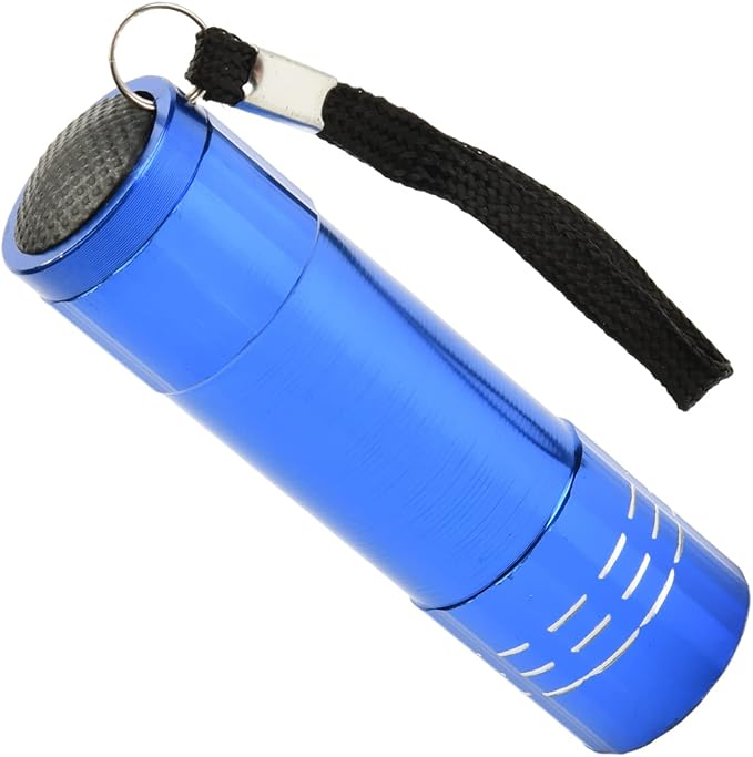 Othmro 1Pcs 9 LED Glow in Dark Flashlight Light, Blue Shell Purple Light, High Lumen Portable Outdoor Lamplight Torch Light Bright Portable Handy Lights for Camping Hiking Fishing Indoor