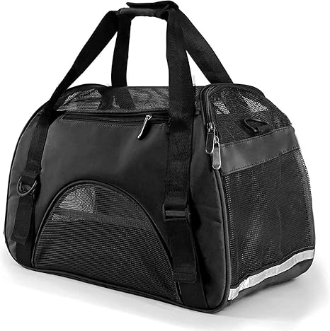 Pet Carrying Bag 1Pcs Dog Carrier Backpack Cat Transport Bag Pet Carrying Box Breathable Pets Handbag Airline Approved Backpack Black