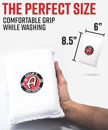 Adam's Polishes Microfiber Car Wash Sponge (2 Pack) Premium Scratch Free Mitt for Car Cleaning | Car Detailing Accessory Works with Bucket, Car Shampoo, Foam Cannon or Foam Gun | Boat RV Motorycle