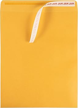 JAM PAPER 11 12 x 14 12 Open End Catalog Commercial Envelopes with Peel and Seal Closure - Brown Kraft Manila - 50Pack