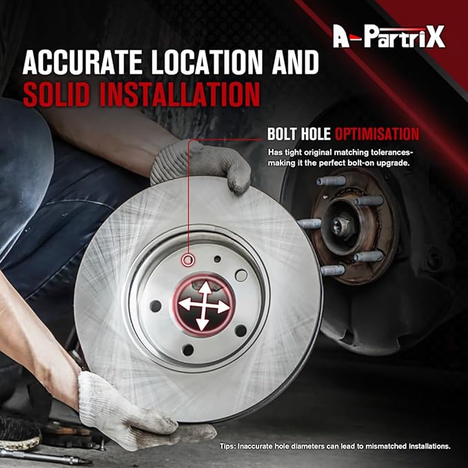 A-Patrix 1X Disc Brake Rotor 10.85inch (275.5mm) Front Vented Rotors fits Hyundai Elantra 2.0L 2007 2008 2009 2010