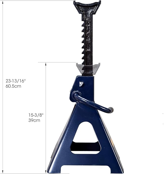 BIG RED AT46002AUR Torin Double Locking Steel Jack Stands, 2 Pack, 6 Ton (12,000 lb), Blue