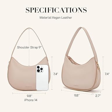 Missnine Shoulder Bag for Women Small Purse with Expansion Zipper Crescent Clutch Purse Vegan Leather Hobo Bag Trendy Handbag