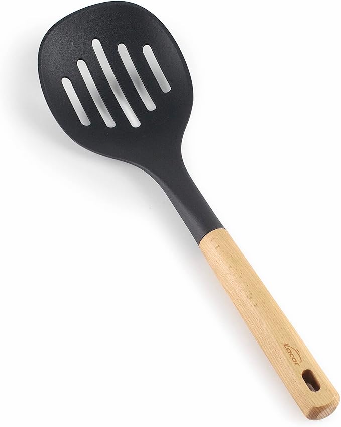 68283 - Nordic Skimmer, Kitchen Utensils, Nylon Head, BPA-Free, Non-Stick Coating, Ergonomic Beech Wood Handle, Length 34.3 cm