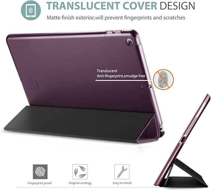 ProCase Smart Case for iPad 9.7 Inch iPad 6th5th Generation 2018 2017(Model: A1893 A1954 A1822 A1823), Ultra Slim Lightweight Stand Cover with Translucent Frosted Back -Purple