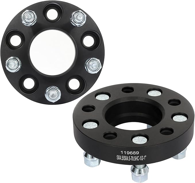 1 inches 5x4.5 5x4.5 Wheel Spacers 2Pcs 5 Lugs Hubcetric Wheel Adapters with Navajo 1991-1994 for Town Car 1981-2004 / for Aviator 2003-2005 with 70.5 Center Bore 1/2 Studs