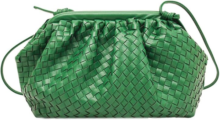 NOVAVOGE New woven clip button cloud bag women versatile trend simple texture shoulder messenger bag