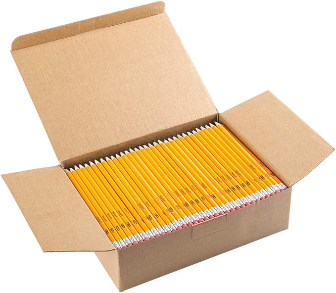 Madisi Wood-Cased 2 HB Pencils, Yellow, Pre-sharpened, Bulk Pack, 320 pencils