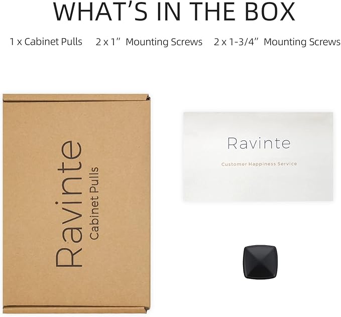 Ravinte 1 Pack Matte Black Kitchen Cabinet Square Knob Single Hole Cabinet Hardware for Dresser Drawer Cabinet Pulls Drawer Knobs Cabinet Knobs