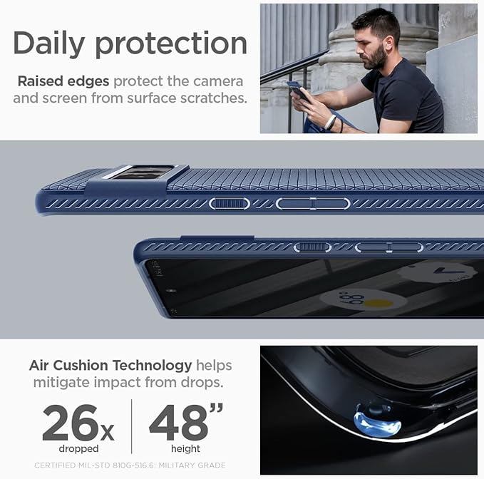 Spigen Liquid Air Case Compatible with Google Pixel 7 Pro - Navy Blue