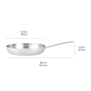 Basics Tri-Ply Stainless Steel Fry Pan, 12 Inch, Silver (Previously Commercial brand)