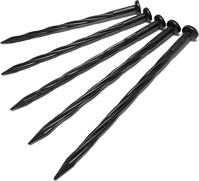 Spiral Landscape Anchoring Spikes 6 in 30 PCS Plastic Garden Spikes for Artificial Turf, Paver, Weed Barrier, Tent and More