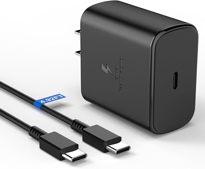 New 45W USB C Charger Fast Charging for Samsung Galaxy Tab S9 FE, S9 Plus, A9 Plus, S8, S25 Ultra, S24 Ultra, S23 Ultra, S22 Ultra, Android Phone Type C Super Fast Charge 2.0, EP-T4510