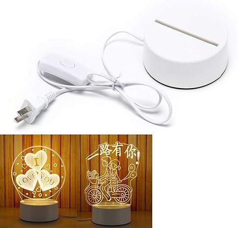 NEW for 3D LED Night Light Replacement 110-220(V) Coloul Light Base Table Decor Holder Cable Touch Lamp Bases