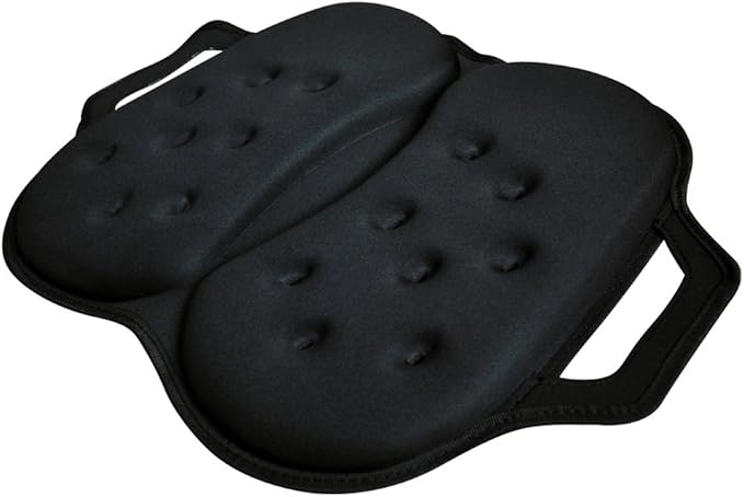 Tektrum Portable Foldable Cool Gel Orthopedic Seat Cushion with Handle for Travel, Airplane, Car, Home, Office, Chairs, - Relief for Tailbone, Sciatica, Back Pain, Prostate, Postnatal (TD-GS1205-BLK)