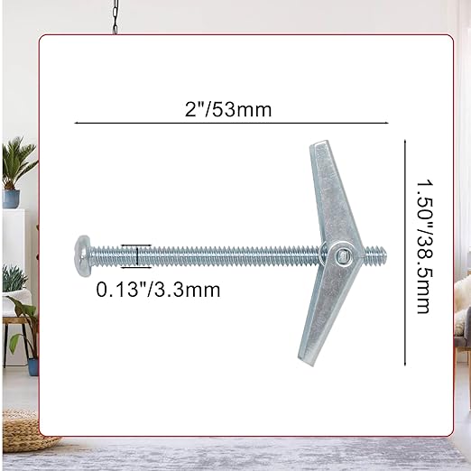 12 Pcs 18 x 2 Inch Spring Toggle Bolt, Heavy Duty Drywall Anchors, Butterfly Anchors, Stainless Steel Hanging Nuts for Hanging Heavy Items on Drywall Wood