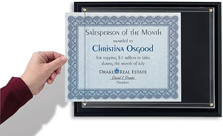 PaperDirect Black Finish Wall Plaque Kit, Diploma Holder, Certificate Holder, Certificate Cover For School, Work, Diplomas, Graduation Awards