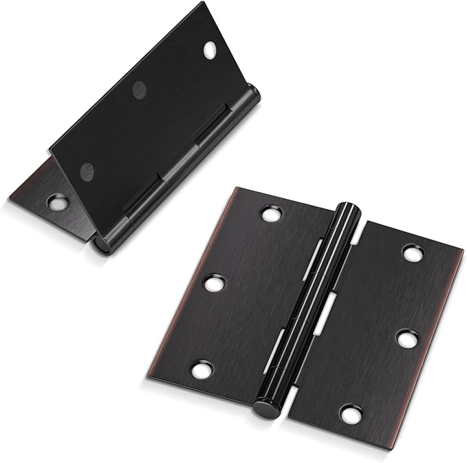 29 Pack Bronze Door Hinges 3 ½"x 3 ½" with Square Corners Oil Rubbed Bronze Door Hinges Bronze Interior Door Hinges Flat Iron Steel Oil Rubbed Bronze Door Hinges