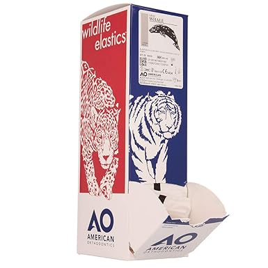 American Orthodontics Elastics Wildlife Gray Whale | Maximum 14 Oz, 1/2" Size, 50 Packs Per Box, 2,500 Elastics | Made in The USA | Exacting Dimensions, Precision Cutting, Top Quality Latex Tubing