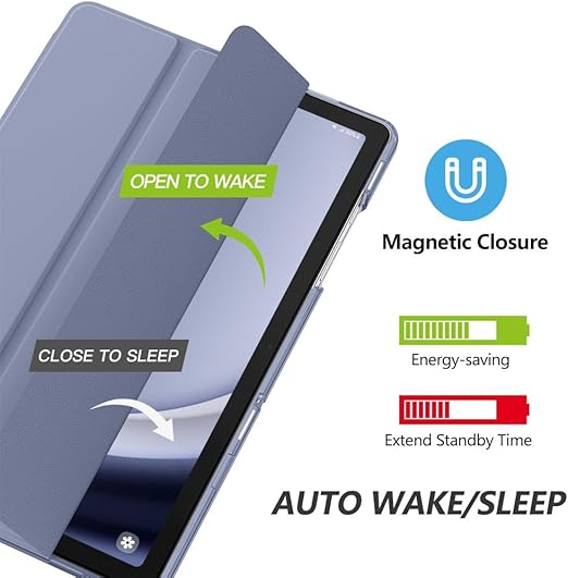 MoKo Case for Galaxy Tab A9A9 Plus 11 inch 2023, Slim Stand Protective Smart Cover with Hard PC Translucent Back Shell for Tab A9 Plus Tablet (SM-X210X216X218), Auto WakeSleep, Grey Purple