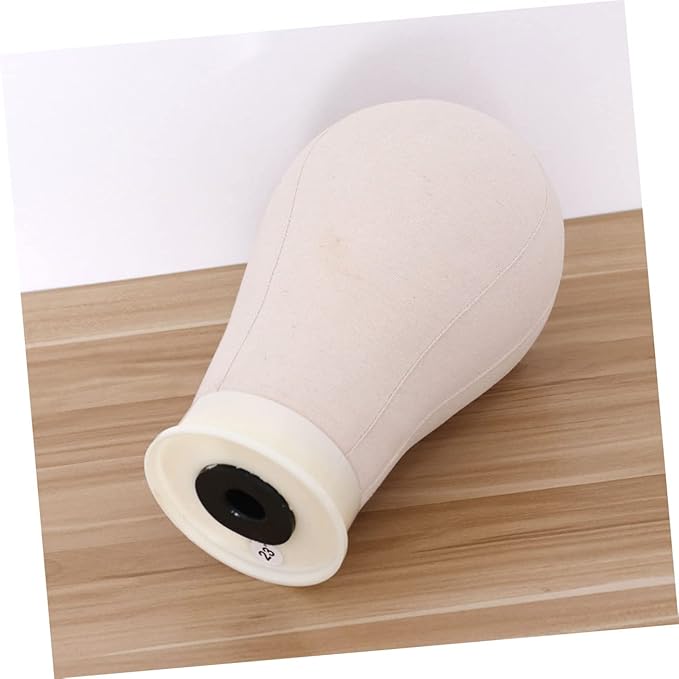 LIFKOME Canvas Block Mannequin Head Display Styling Dummy Head for Wig Making Professional Hair Stylist Training Stand Includes T Needle Holder Portable and Lightweight