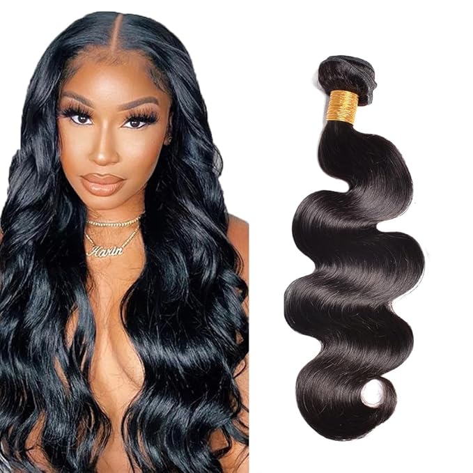 Color #1B Human Hair Bundles Natural Black Body Wave Bundles Grade 8A Peruvian Virgin Human Hair Single Bundle 18 Inch #1B Bundles Human Hair Natural Color Body Wave Bundles 300g