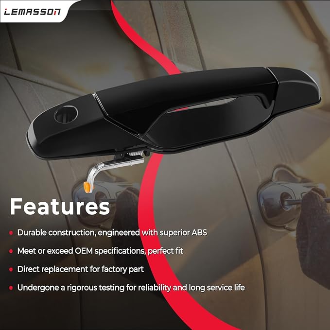 Black Exterior Door Handle Front Left Driver Side Compatible with 2007-2014 Chevy Silverado Suburban Avalanche Tahoe, GMC Sierra Yukon, Cadillac Escalade Replaces 20828258, 22738721, 25960525