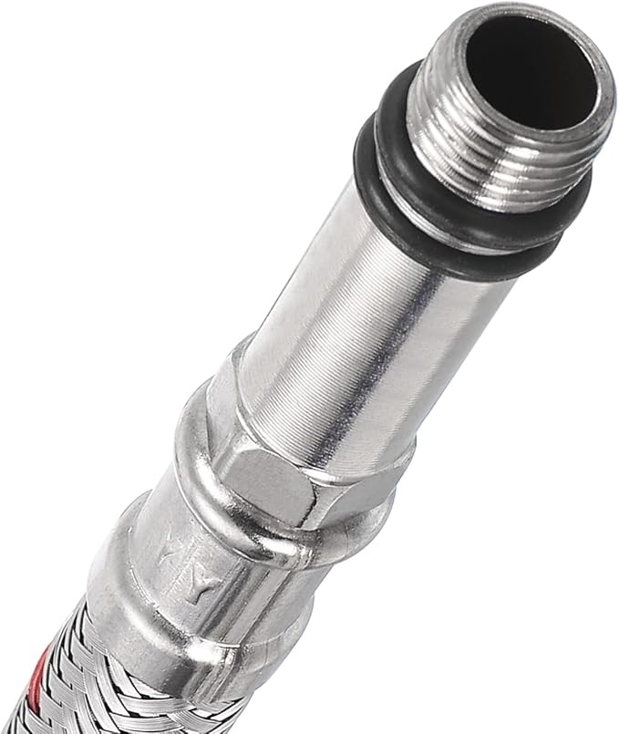 uxcell 28 Inch Long Faucet Supply Line Connector, 2pcs G38 Female Compression Thread x M10 Male Connector Braided M10x1mm 304 Stainless Steel Water Supply Hose Line