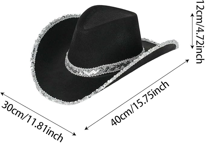 Western Cowboy Hat for Men Women Western Cattleman Style Cowgirl Hat for Travel Fashion Wide Brimmed Curved Hats