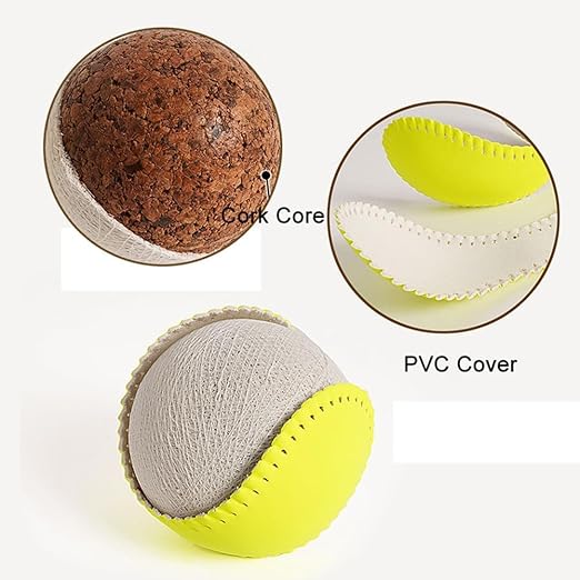 Official Size Softballs 12" Softballs Fastpitch Practice Softballs, Unmarked & Leather Covered Training Ball for Games, Practice and Training