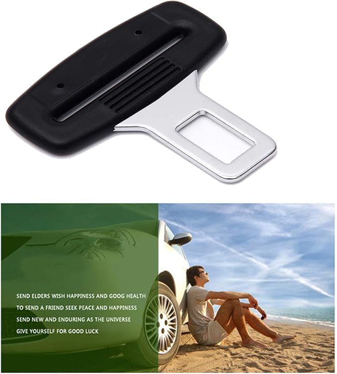 4pcs Car Seat Belt Clips, Car Seat Belt Insert Metal Tongue, Seat Safety Belt Buckle Auto Metal Seat Belt Clip, Universal for Most Vehicle. (Black)