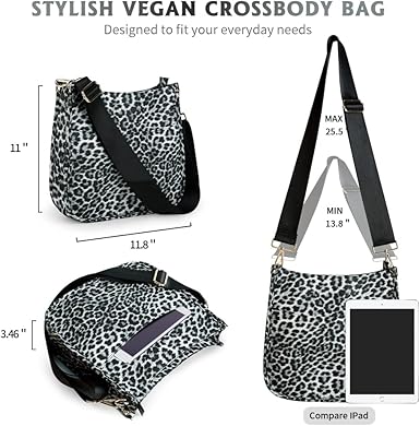 Viva Terry Vegan Leather Crossbody Fashion Shoulder Bag Purse with Adjustable Strap