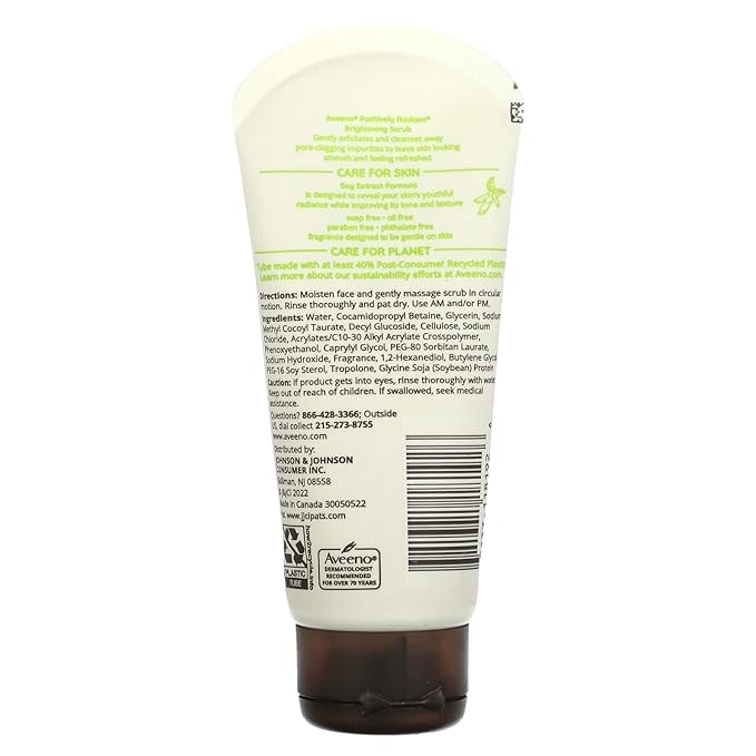 Aveeno Positively Radiant Skin Brightening Exfoliating Daily Facial Scrub ,2.0 oz