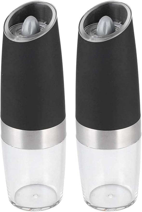 Electric Pepper Grinder,Rechargeable Spice Mills with LED Light with Adjustable Coarseness One Handed Push Button Peppercorn Grinders and Sea Salt Mills for Christmas GiftHousewarming Gift -black