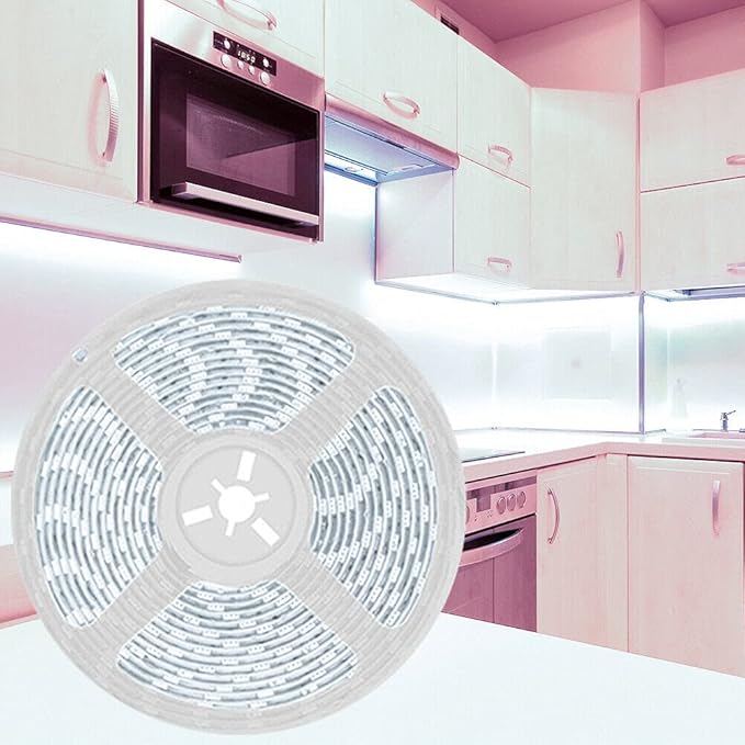 ausuky LED Strip Light Flexible Lamp Diode Tape Set TV Desktop Screen Backlight 5V USB (White Light5m)