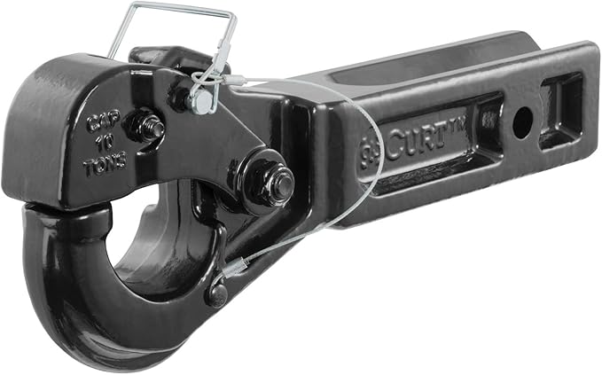 CURT 48010 Pintle Hook Hitch for 2-12-Inch Receiver, 20,000 lbs, Fits 2-12-In Lunette Ring