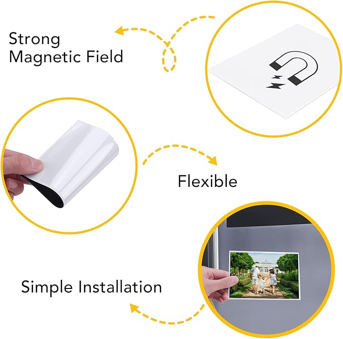 YixangDD 30 Pcs Magnetic picture frames for refrigerator 4x6Inch-Magnetic photo frames,White