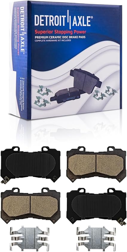 Detroit Axle - 4pc Brake Pads for 15-20 Chevy Colorado GMC Canyon, Front and Rear Ceramic Brake Pads 2015 2016 2017 2018 2019 2020 Replacement