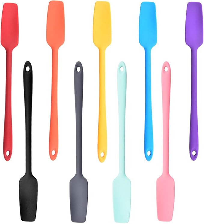 Long Handle Cream Cake Silicone Spatula Kitchen Non-stick Butter Chocolate Flour Scraper Baking Accessories Baking Scraper Integrated All Inclusive Silicone Scraper (Red)