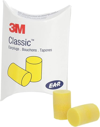 3M Ear Plugs, 30 PairsBox, E-A-R Classic 310-1060, Uncorded, Disposable, Foam, NRR 29, For Drilling, Grinding, Machining, Sawing, Sanding, Welding, 1 PairPillow Pack
